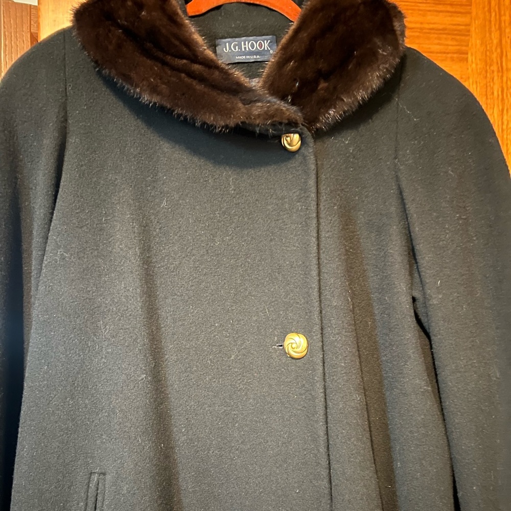 Black winter coat size 8